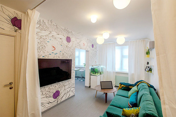 Фотография: Гостиная в стиле Современный, Минимализм, Кухня и столовая, Интерьер комнат, Elle Decoration – фото на INMYROOM