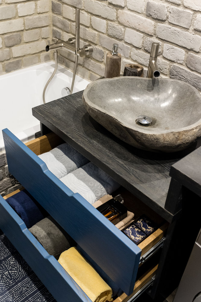 Фотография: Ванная в стиле Современный, Эко, Эклектика, Квартира, Проект недели, Москва, 1 комната, 40-60 метров, Светлана Куксова – фото на INMYROOM Фотография: Ванная в стиле Современный, Эко, Эклектика, Квартира, Проект недели, Москва, 1 комната, 40-60 метров, Светлана Куксова – фото на INMYROOM