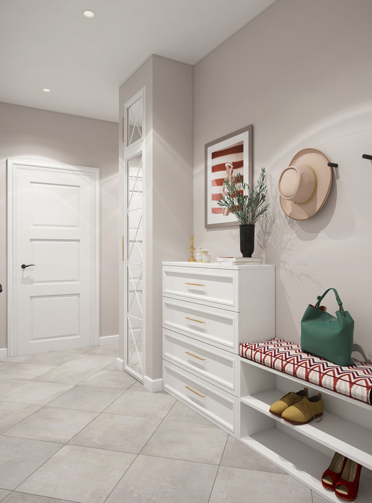 Фотография: Прихожая в стиле Современный, Эклектика, Квартира, Проект недели, Москва, 3 комнаты, 60-90 метров, Ксения Мезенцева – фото на INMYROOM Фотография: Прихожая в стиле Современный, Эклектика, Квартира, Проект недели, Москва, 3 комнаты, 60-90 метров, Ксения Мезенцева – фото на INMYROOM