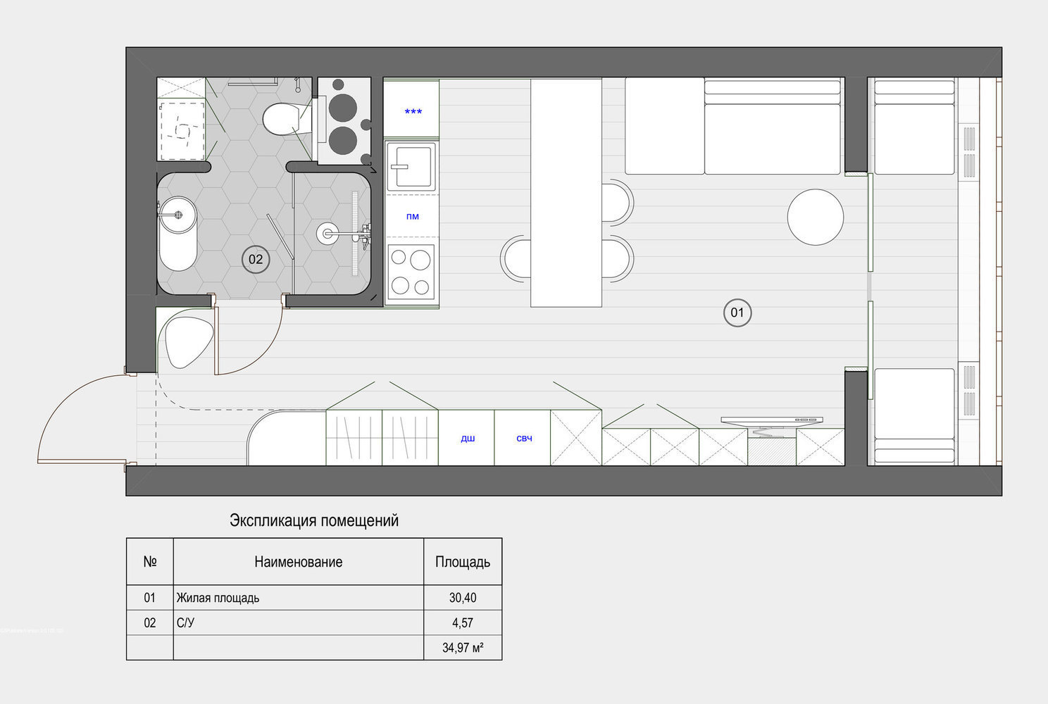 Фотография: Планировки в стиле , Современный, Малогабаритная квартира, Квартира, Студия, Проект недели, Сочи, Алена Тимонина, Андрей Тимонин, до 40 метров – фото на INMYROOM Фотография: Планировки в стиле , Современный, Малогабаритная квартира, Квартира, Студия, Проект недели, Сочи, Алена Тимонина, Андрей Тимонин, до 40 метров – фото на INMYROOM