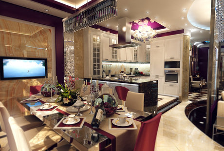 Столовая-кухня в стиле модерн