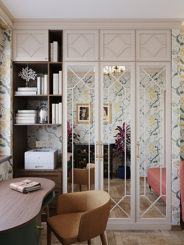 Фотография: Кабинет в стиле Классический, Современный, Эклектика, Проект недели, Москва, 4 и больше, Более 90 метров, Ольга Долидзе – фото на INMYROOM