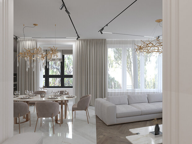 Фото из портфолио Дизайн квартиры в стиле неоклассика – фотографии дизайна интерьеров на INMYROOM