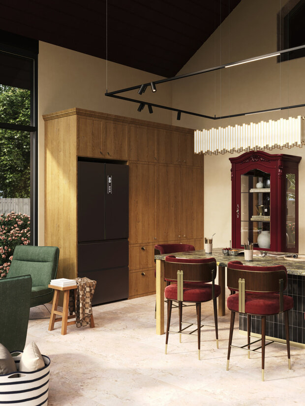 Вся мебель будет выполнена из натурального дуба в местной мастерской.