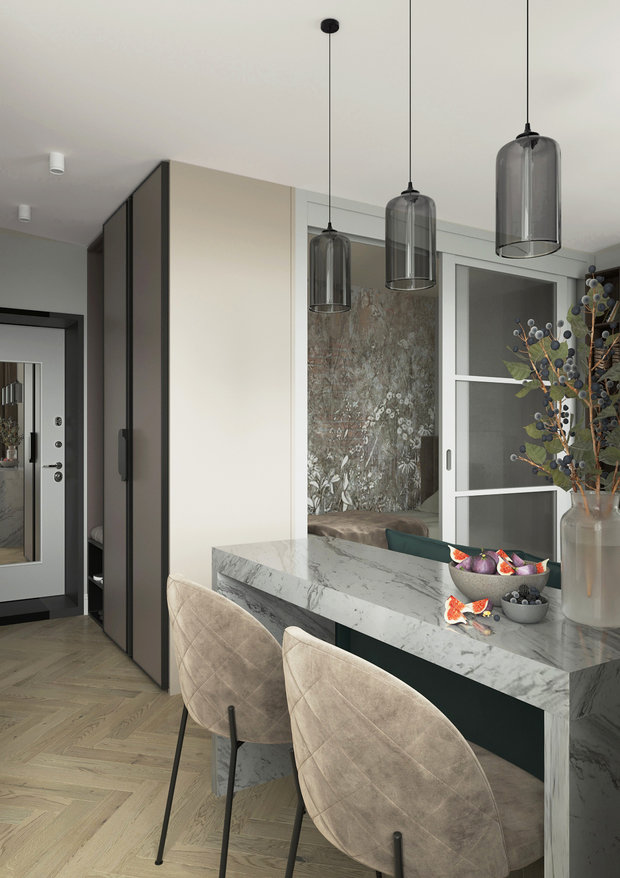 Фото из портфолио Проект квартиры-студии – фотографии дизайна интерьеров на INMYROOM