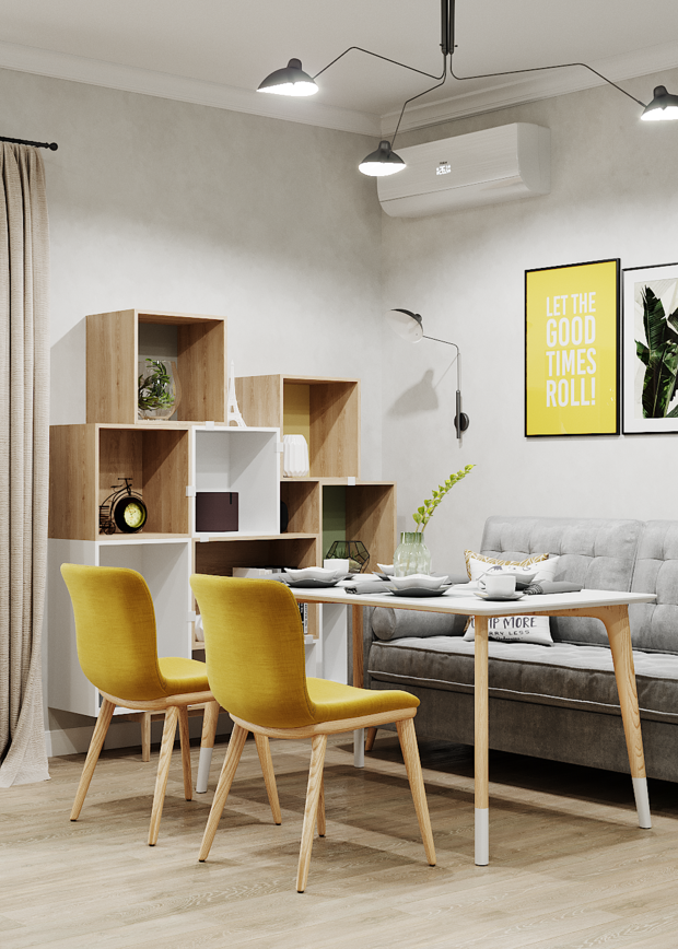 Фото из портфолио Однокомнатная квартира 39м2 – фотографии дизайна интерьеров на INMYROOM