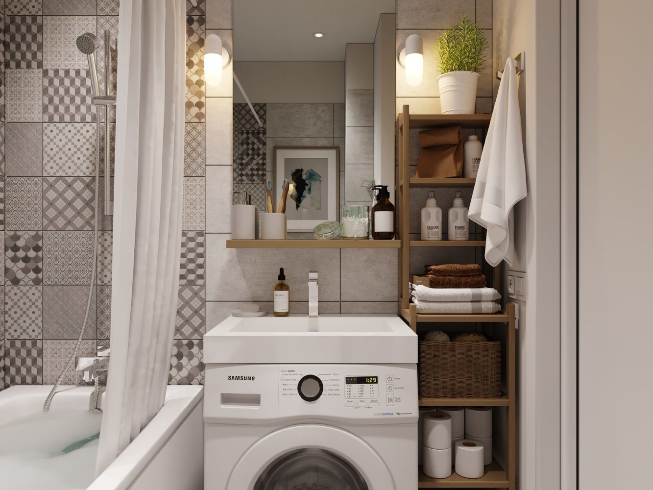 Фотография: Ванная в стиле Скандинавский, Советы, сантехника для ванной комнаты, дизайнерская сантехника, маленькая ванная, смеситель, AMPM – фото на INMYROOM