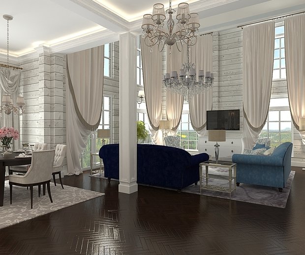 Фото из портфолио Загородный дом в МО – фотографии дизайна интерьеров на INMYROOM