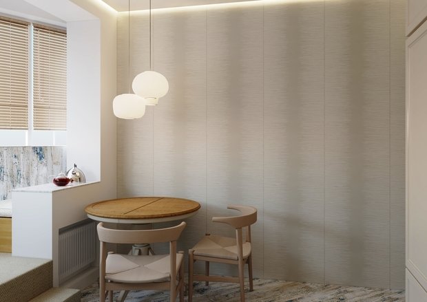 Фотография: Кухня и столовая в стиле Эко, Прованс и Кантри, Скандинавский, Квартира, Проект недели, Москва, Виктория Золина, Zi-Design Interiors, Панельный дом, 2 комнаты, 40-60 метров, П-44ТМ – фото на INMYROOM