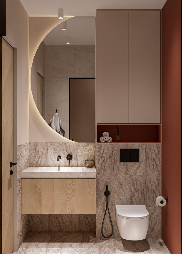 Фотография: Ванная в стиле Современный, Минимализм, Квартира, Проект недели, Санкт-Петербург, 2 комнаты, 60-90 метров, Студия дизайна Максимаджи – фото на INMYROOM