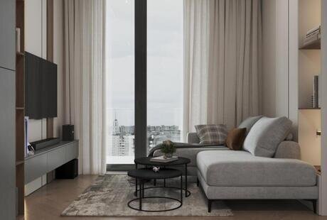 Дизайн интерьера квартиры в ЖК «Парусная 1» в стиле минимализм