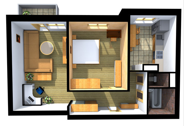 Фотография: Планировки в стиле , Квартира, Дома и квартиры, Перепланировка, П-3 – фото на INMYROOM