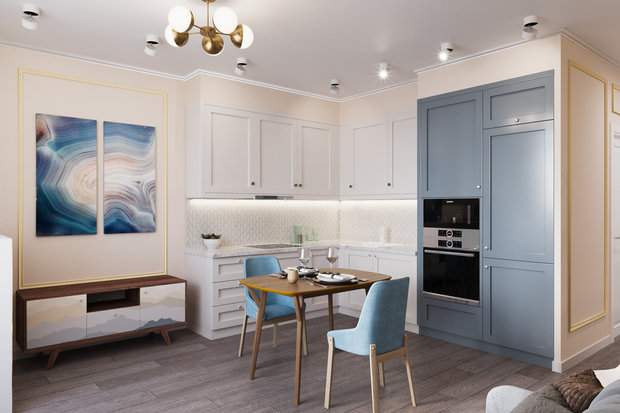 Фото из портфолио Квартира 57 кв.м. в стиле эклектика ЖК на Симоновском. – фотографии дизайна интерьеров на INMYROOM