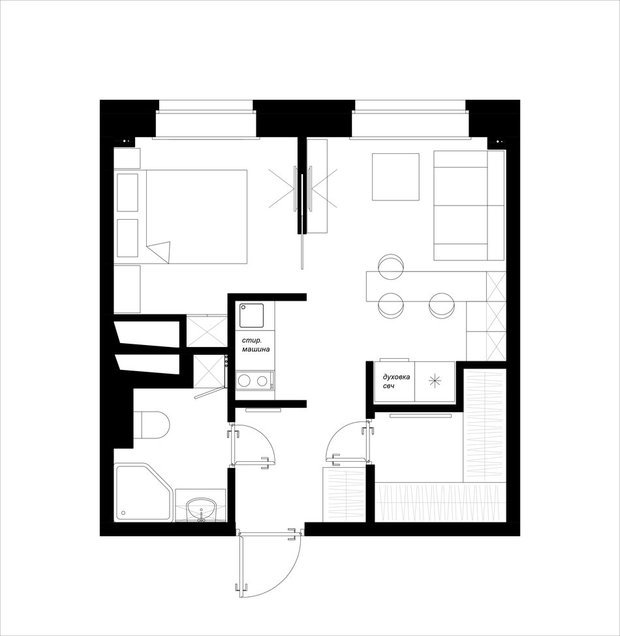 Фотография: Прочее в стиле , Квартира, Дома и квартиры, Проект недели, Перепланировка – фото на INMYROOM