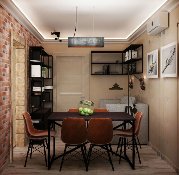 Фото из портфолио Дизайн-проект квартиры в стиле ЛОФТ – фотографии дизайна интерьеров на INMYROOM
