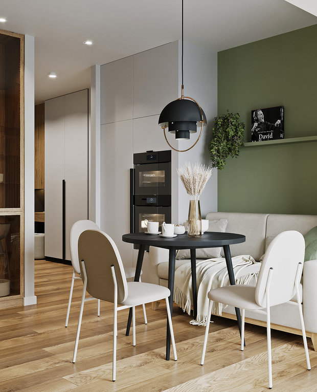 Фотография: Кухня и столовая в стиле Современный, Квартира, Проект недели, Санкт-Петербург, 1 комната, 40-60 метров, Finterio – фото на INMYROOM
