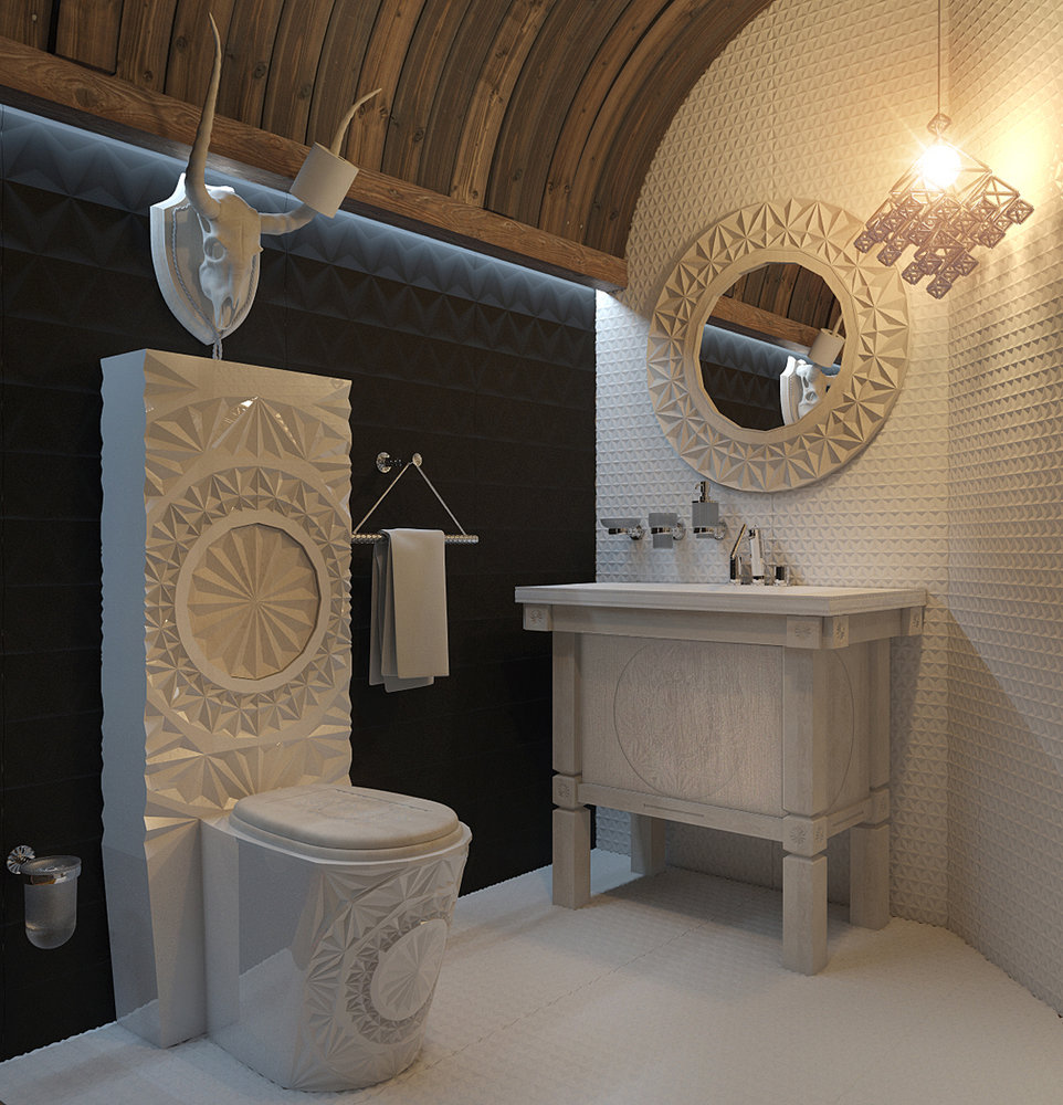 Фотография: Ванная в стиле Эклектика, Квартира, Дома и квартиры, Проект недели – фото на INMYROOM Фотография: Ванная в стиле Эклектика, Квартира, Дома и квартиры, Проект недели – фото на INMYROOM