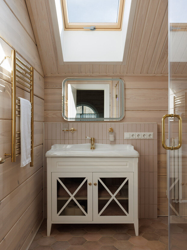 Фотография: Ванная в стиле Прованс и Кантри, Современный, Эклектика, Дом, Проект дня, Санкт-Петербург, Дом и дача, 4 и больше, Более 90 метров, минимализм с элементами скандинавского и нежных пастельных оттенков, Елена Куртина – фото на INMYROOM