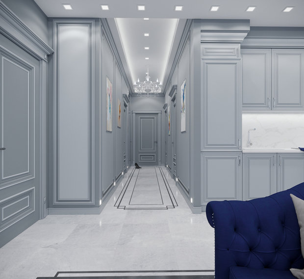 Фото из портфолио Квартира в "Воронцовском парке" в холодных тонах  – фотографии дизайна интерьеров на INMYROOM