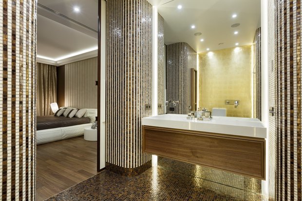 Визуализация интерьера ванной комнаты в стиле современный