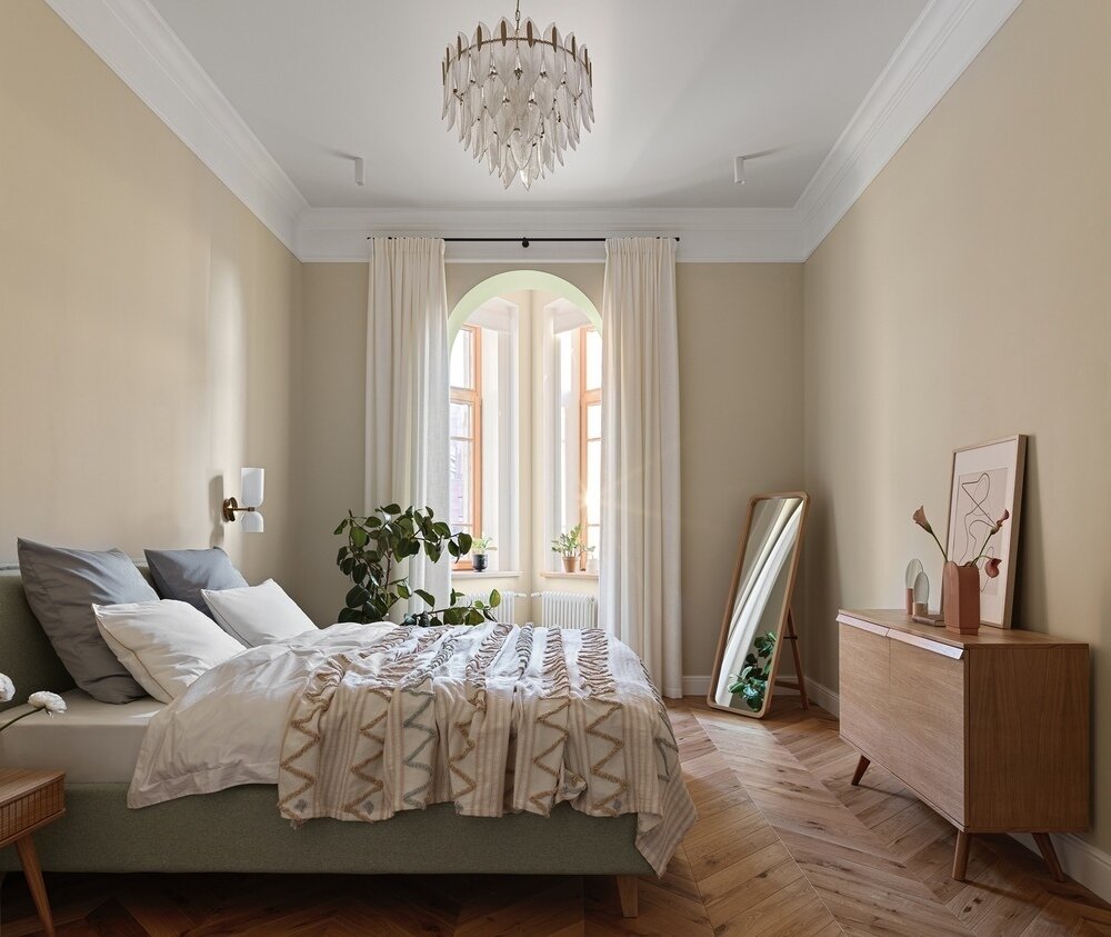 Фотография: Спальня в стиле Скандинавский, Современный, Квартира, Советы, Кирпичный дом, Анастасия Заркуа, Винтажный – фото на INMYROOM