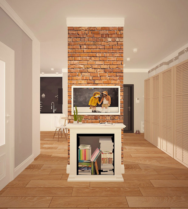 Фотография: Прихожая в стиле Лофт, Скандинавский, Малогабаритная квартира, Квартира, Россия, Планировки, Eames, Мебель и свет, Белый, Перепланировка, Черный, Бежевый, Серый, Розовый, Голубой, Бирюзовый, Коричневый, Санкт-Петербург, ИКЕА, перепланировка двухкомнатной квартиры, Елена Иванова, A Plan, как сделать из двушки трешку, идея обустройства двухкомнатной квартиры, планировка двухкомнатной квартиры, питерский проект двушки – фото на INMYROOM