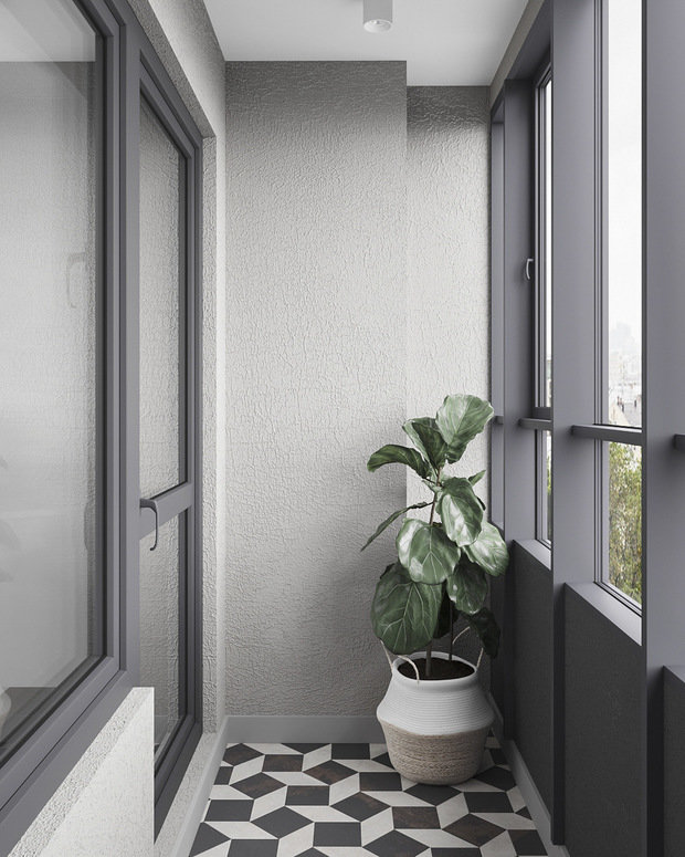 Фотография: Балкон в стиле Современный, Квартира, Проект недели, Санкт-Петербург, 3 комнаты, 60-90 метров, Екатерина Третьякова, Tretiakova Interior – фото на INMYROOM