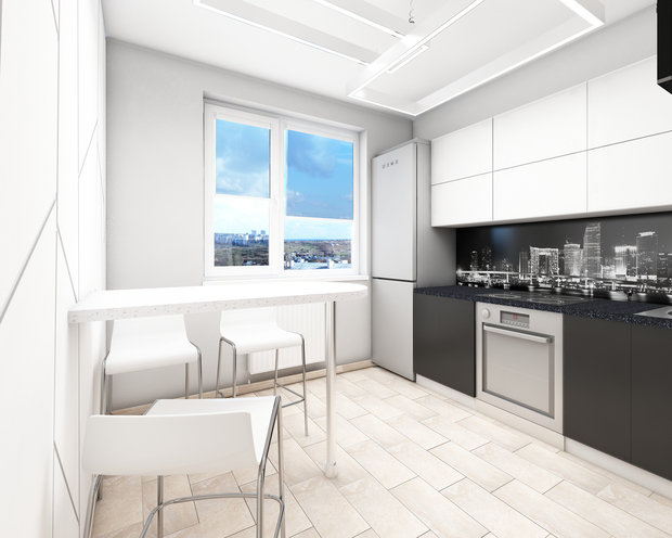 Фото из портфолио Бело-серый минимализм – фотографии дизайна интерьеров на INMYROOM