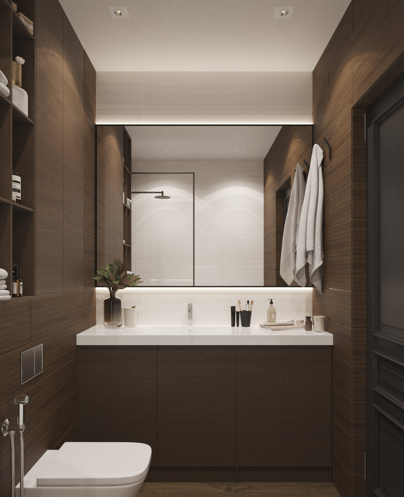 Фотография: Ванная в стиле Современный, Квартира, Проект недели, Москва, Юлия Чернова, 1 комната, до 40 метров – фото на INMYROOM