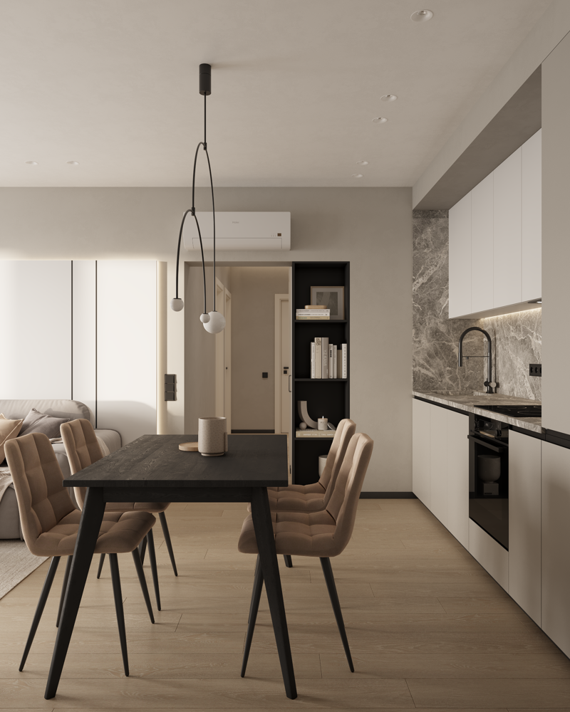 Фото из портфолио ЖК Большая Очаковская (Кухня-Гостиная) – фотографии дизайна интерьеров на INMYROOM Фото из портфолио ЖК Большая Очаковская (Кухня-Гостиная) – фотографии дизайна интерьеров на INMYROOM