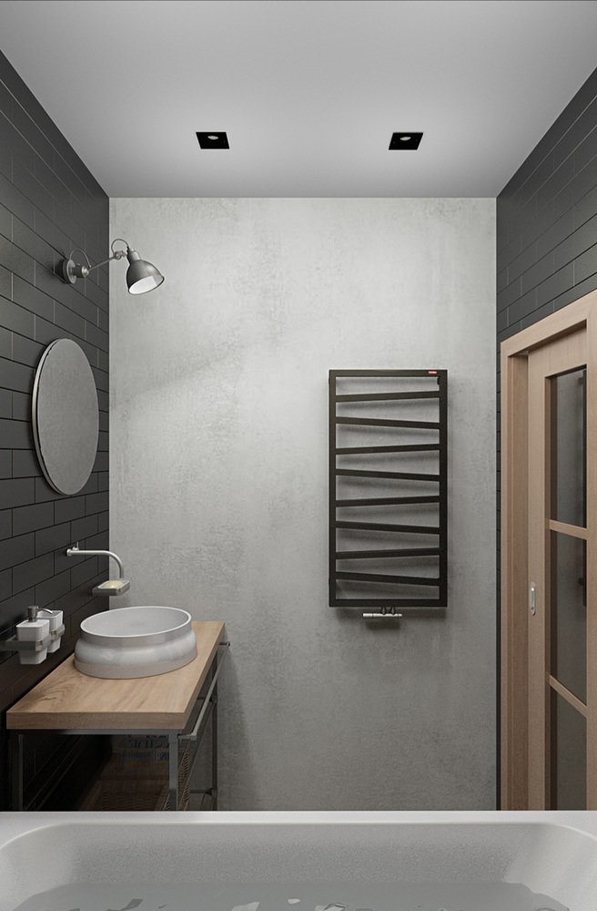 Фотография: Ванная в стиле Лофт, Современный, Квартира, Студия, Проект недели, Дмитровский район, Евгения Ермолаева, EEDS, 40-60 метров, Монолитно-кирпичный, ЖК «Пятиречье» – фото на INMYROOM