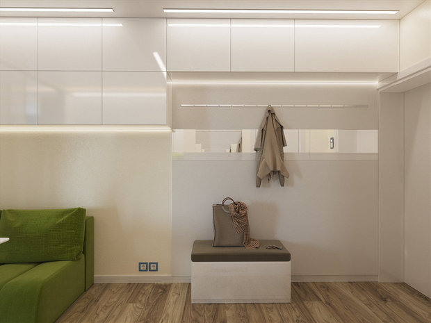 Фотография: Прихожая в стиле Минимализм, Малогабаритная квартира, Советы, Ремонт на практике, Никита Зуб, 1 комната, звукоизоляция и шумоизоляция – фото на INMYROOM