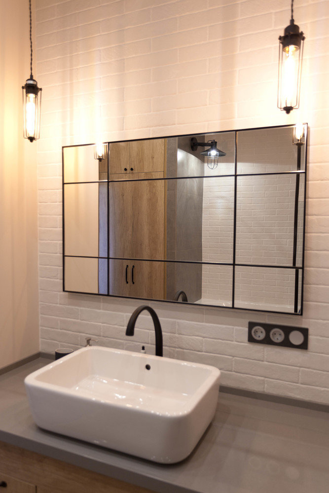 Фотография: Ванная в стиле Лофт, Скандинавский, Квартира, Проект недели, Москва, Сталинка, 2 комнаты, 40-60 метров, Анна Сухая – фото на INMYROOM