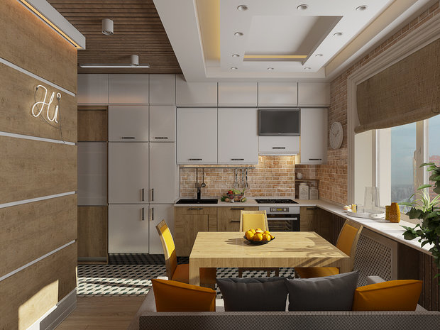 Фотография: Кухня и столовая в стиле Скандинавский, Малогабаритная квартира, Студия, Проект недели, Московская область, Евгения Ермолаева – фото на INMYROOM