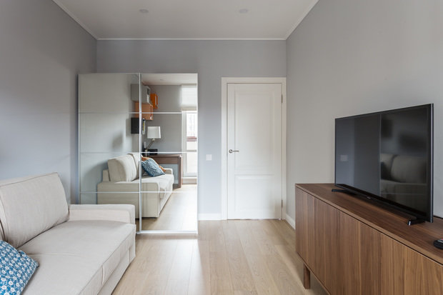 Фотография: Кабинет в стиле Скандинавский, Минимализм, Квартира, Проект недели, Санкт-Петербург, Монолитный дом, 2 комнаты, 40-60 метров, Екатерина Савенкова, Архитектура Интерьера – фото на INMYROOM