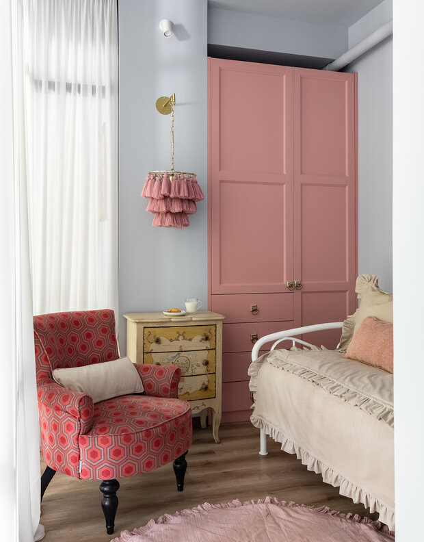 Фотография: Спальня в стиле Прованс и Кантри, Современный, Эклектика, Винтажный, Квартира, Проект недели, Челябинск, Сталинка, Кирпичный дом, 3 комнаты, 60-90 метров, Марина Кутепова – фото на INMYROOM