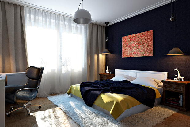 Фотография: Спальня в стиле Лофт, Современный, Эклектика, Квартира, Россия, Белый, Проект недели, Серый, кирпичная стена в интерьере, Новая Москва, Степан Бугаев, Алексей Жуков, Победа Дизайна – фото на INMYROOM