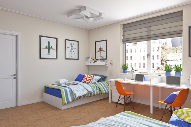 Фото из портфолио Детская комната с грифельной стеной – фотографии дизайна интерьеров на INMYROOM