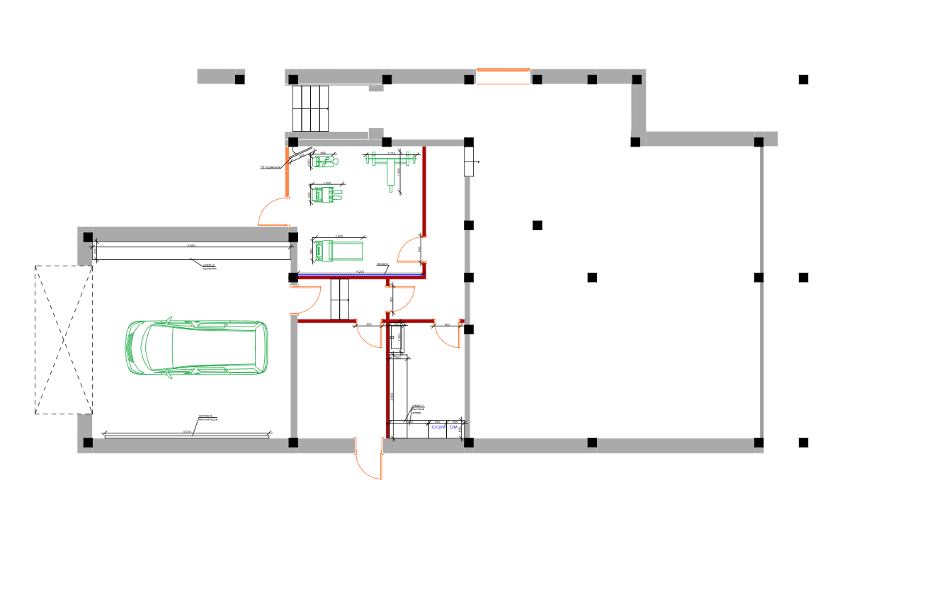План с расстановкой мебели, 1 этаж План с расстановкой мебели, 1 этаж