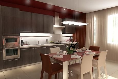 Столовая-кухня в стиле минимализм