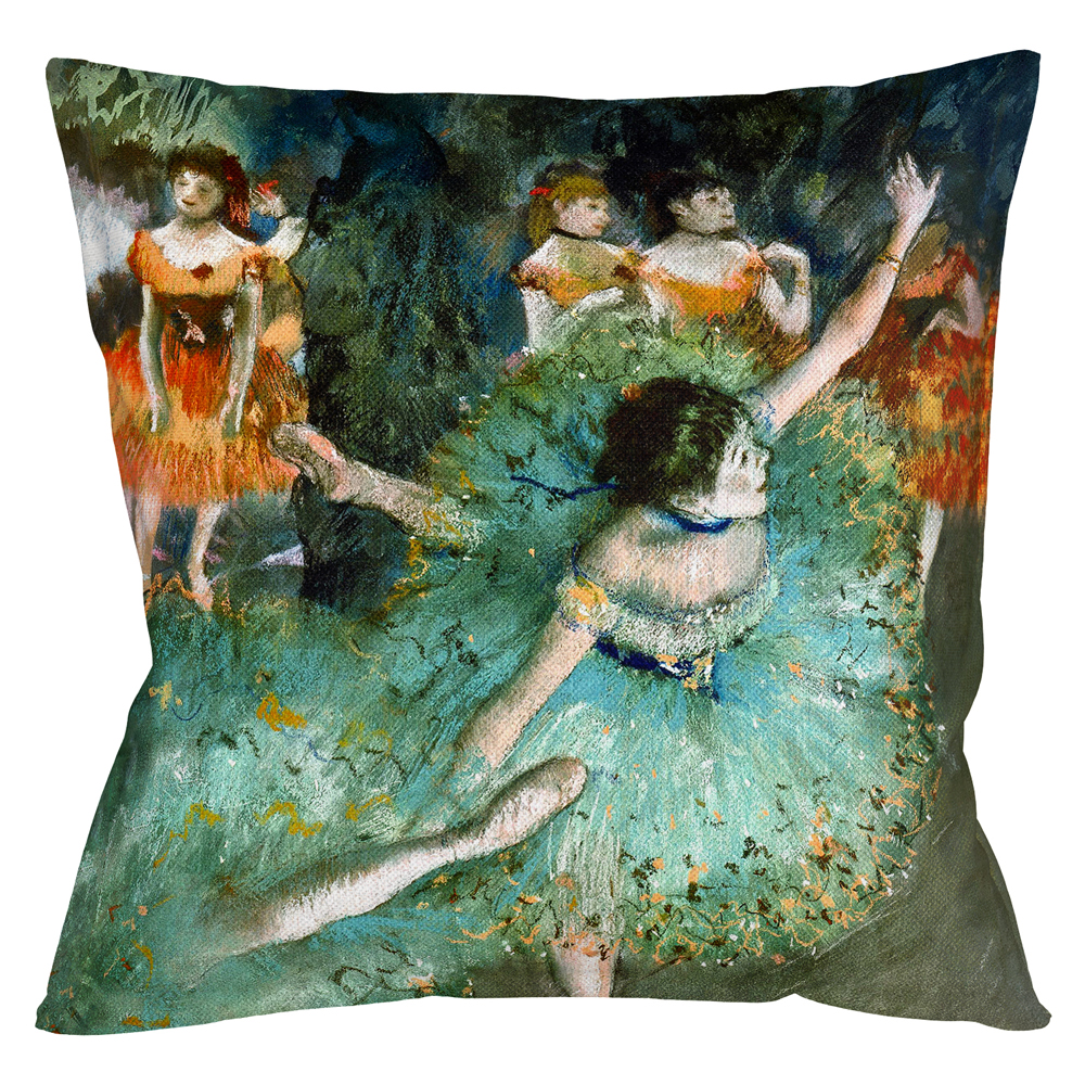 Декоративная арт подушка Балерины в зелёном