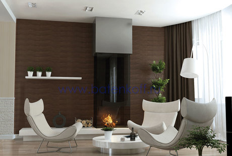 Дизайн проект гостиной с камином и зоной тв в коттедже в г Нягань