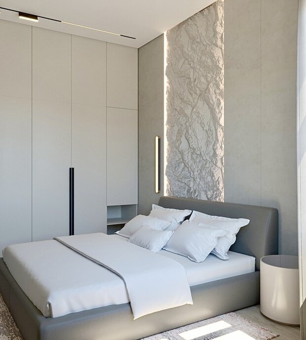 Фотография: Спальня в стиле Современный, Минимализм, Квартира, Проект недели, 3 комнаты, 60-90 метров, Вера Шеверденок – фото на INMYROOM