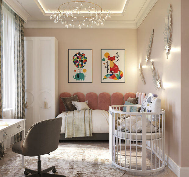 Фото из портфолио Нежная неоклассика – фотографии дизайна интерьеров на INMYROOM