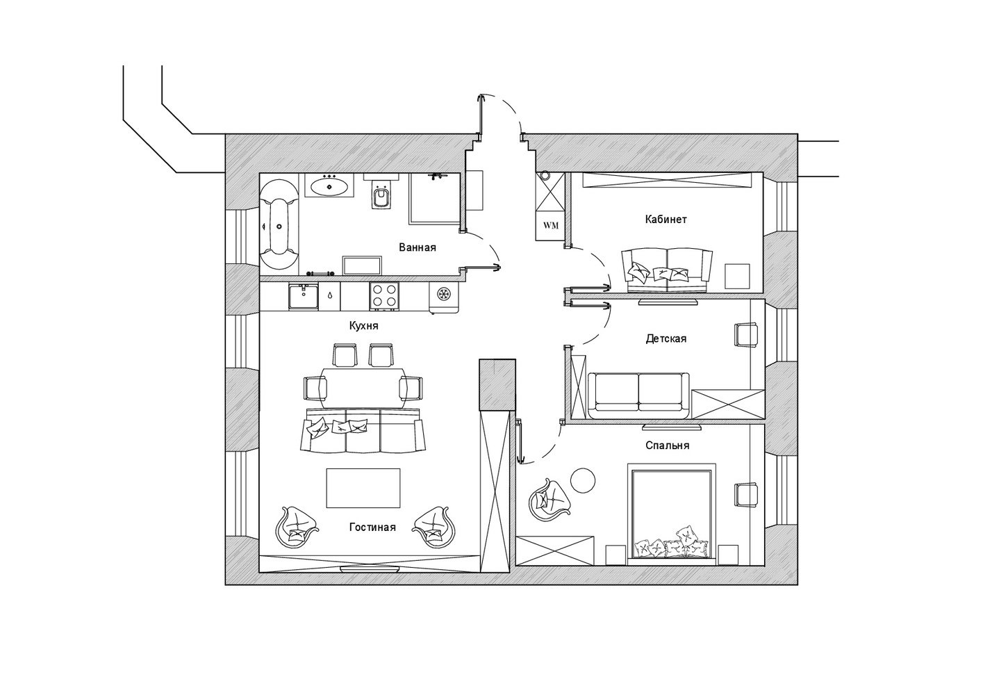 Фотография: Планировки в стиле , Классический, Современный, Эклектика, Квартира, Проект недели, Москва, Ариана Ахмад, Татьяна Карякина, 4 и больше, #эксклюзивныепроекты – фото на INMYROOM