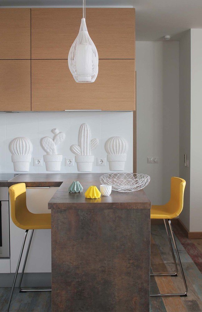 Фотография: Кухня и столовая в стиле Современный, Квартира, Студия, Проект недели, Оксана Олейник, 40-60 метров, Монолитно-кирпичный – фото на INMYROOM