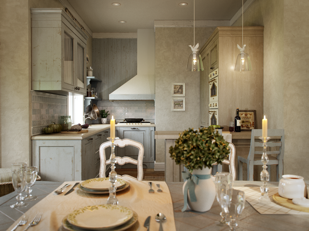 Фотография: Кухня и столовая в стиле Прованс и Кантри, Эклектика, Дом, Проект недели, Санкт-Петербург, Блочный дом, 4 и больше, Более 90 метров, Евгений Жданов, КП «Вартемяги парк» – фото на INMYROOM