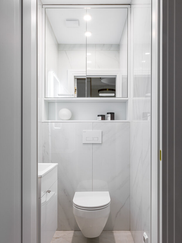 Фотография: Ванная в стиле Современный, Квартира, Проект дня, 3 комнаты, 60-90 метров, Уфа, Ольга Маганова, современный с элементами классики и роскоши – фото на INMYROOM