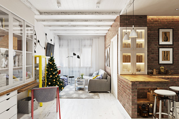 Фото из портфолио Модная маленькая квартира – фотографии дизайна интерьеров на INMYROOM