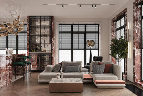 Дизайн интерьера квартиры в ЖК «ID Парк Победы» в стиле неоклассика